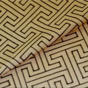 Maze Color Ivory/Black Geometric Fabric